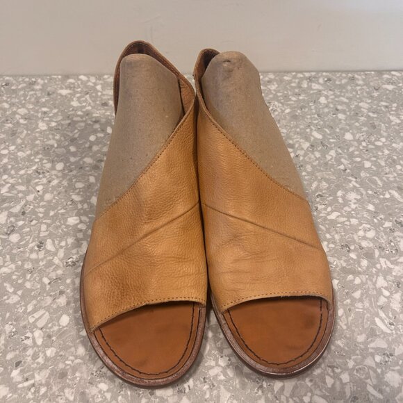 Free People Mont Blanc Asymmetrical Leather Sandal, Brown, Women’s Size 9.5 EUC - Picture 5 of 9